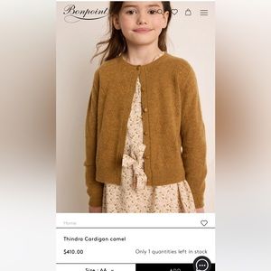 Cardigan Camel Bonpoint - BRAND NEW girls size 6